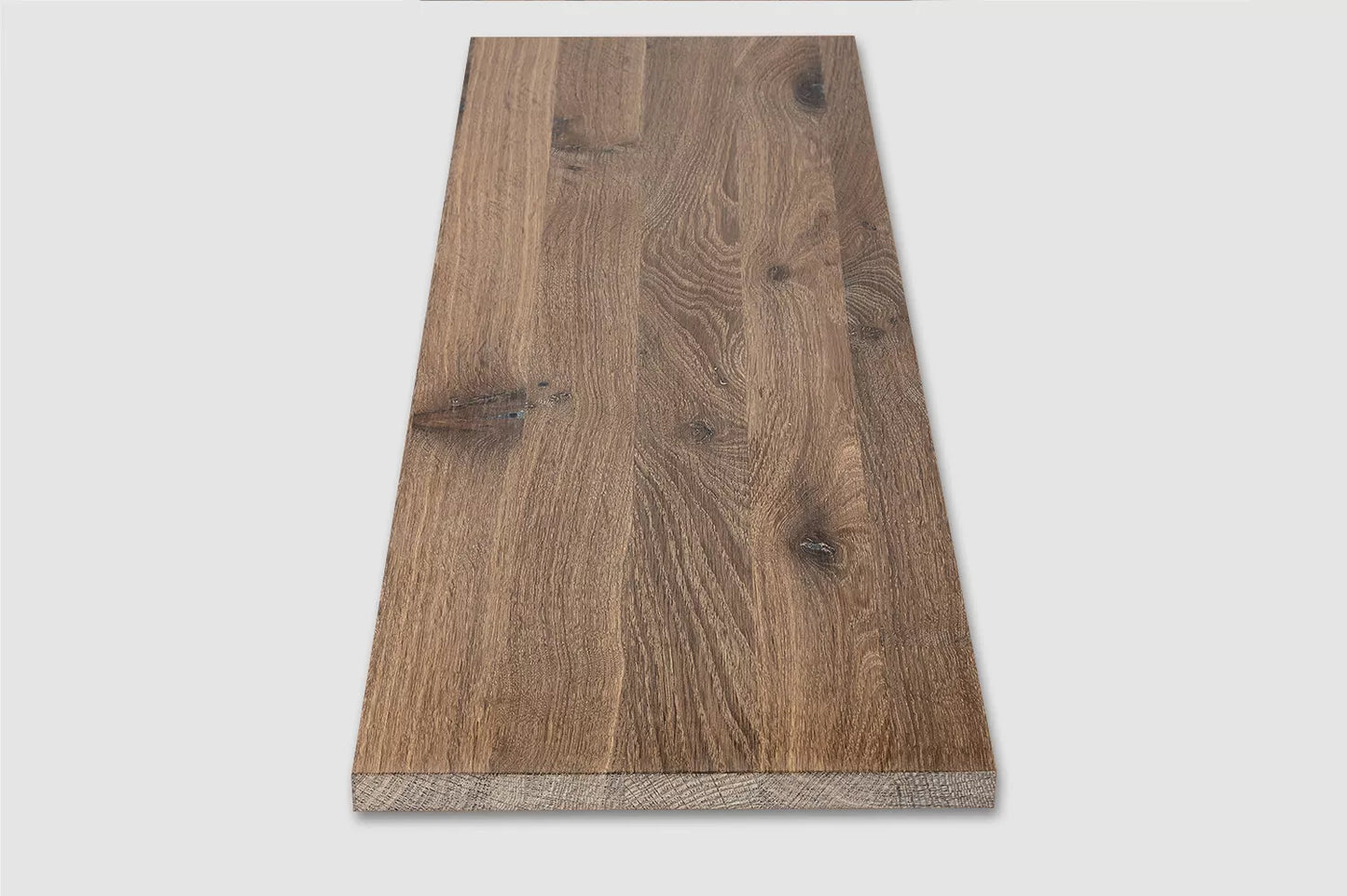 Plaukts, trepju pakāpiens, pretpakāpiens, palodze, Kūpināts Ozols, Rustic, pilnas lameles, 26 mm, Balti eļļots
