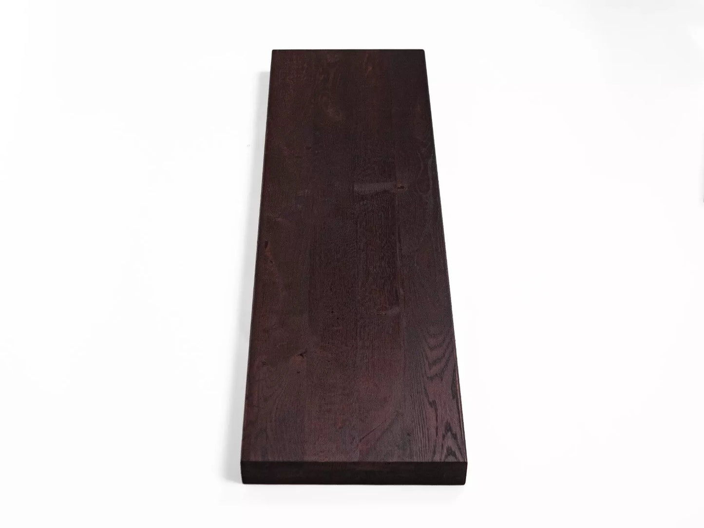 Shelf Stair tread Riser Windowsill Oak Rustic, full stave lamellas, 52 mm, 3-layer, Dark walnut oil