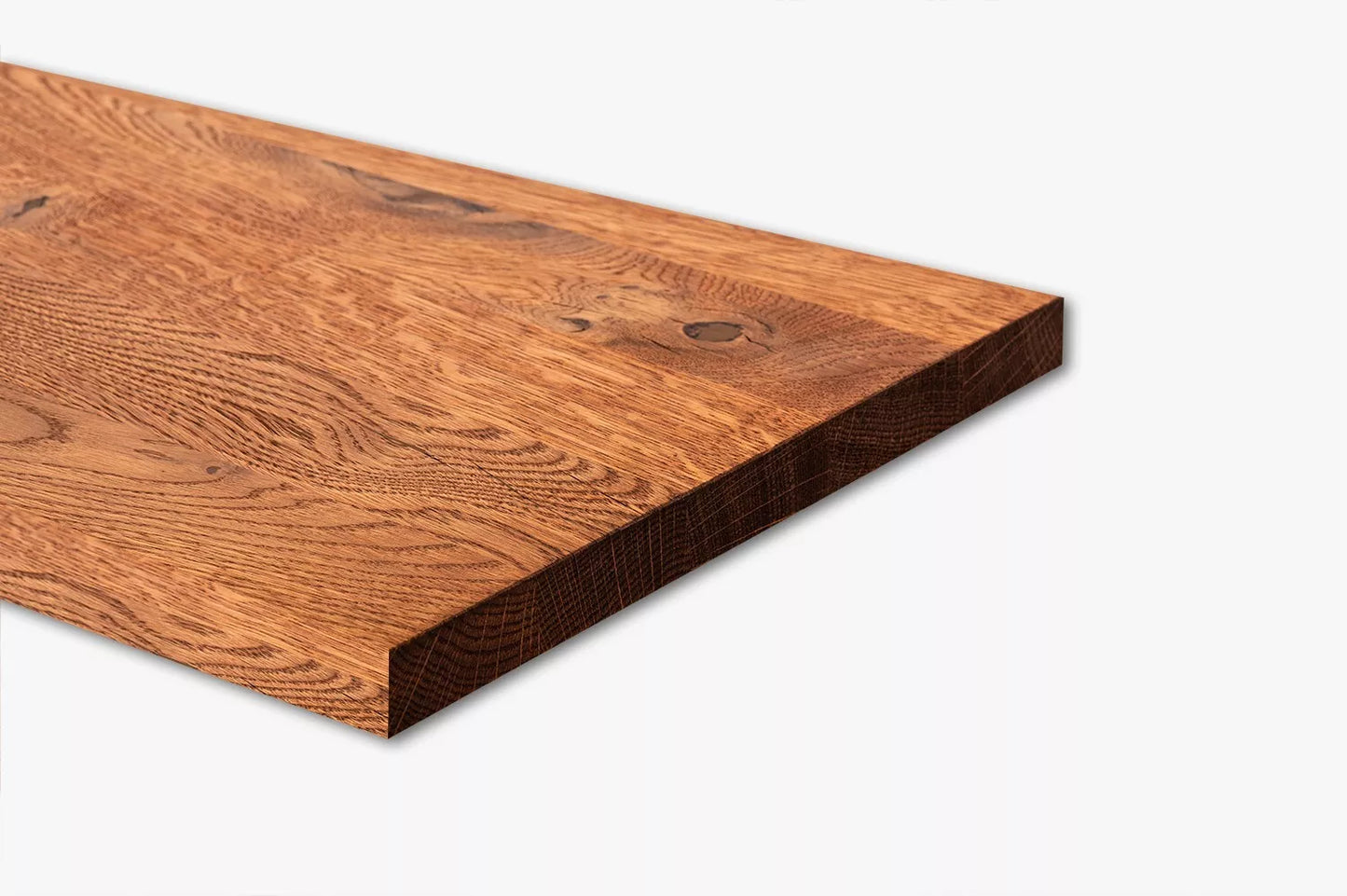 Shelf Stair tread Riser Windowsill Oak Rustic, full stave lamellas, 26 mm, Cherry oil