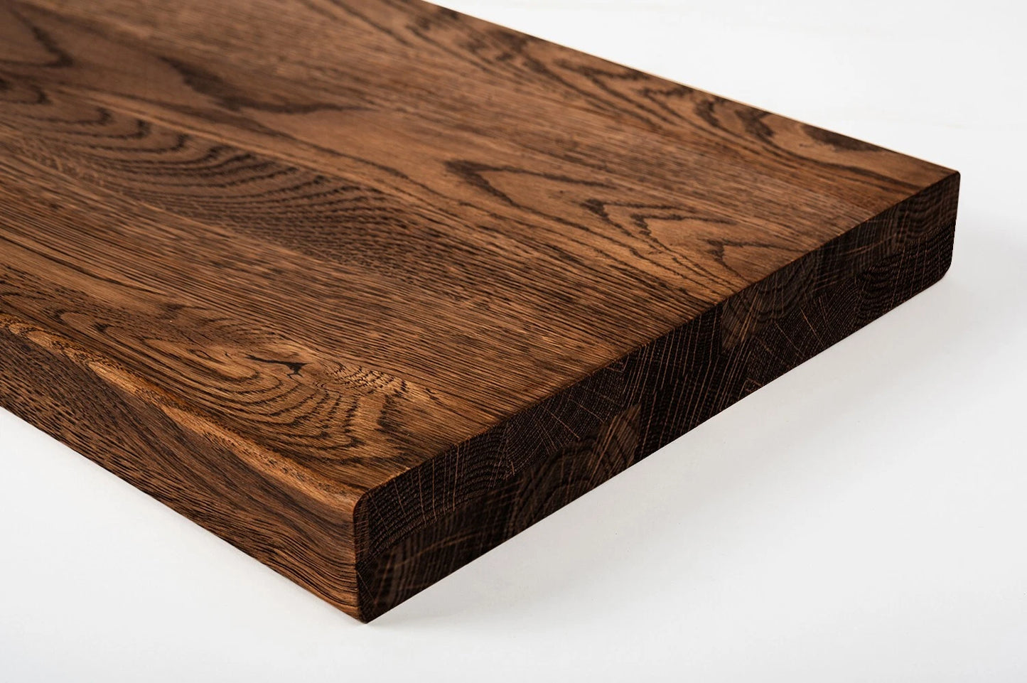 Shelf Stair tread Riser Windowsill Oak Rustic, full stave lamellas, 40 mm, 2-layer, Walnut oil
