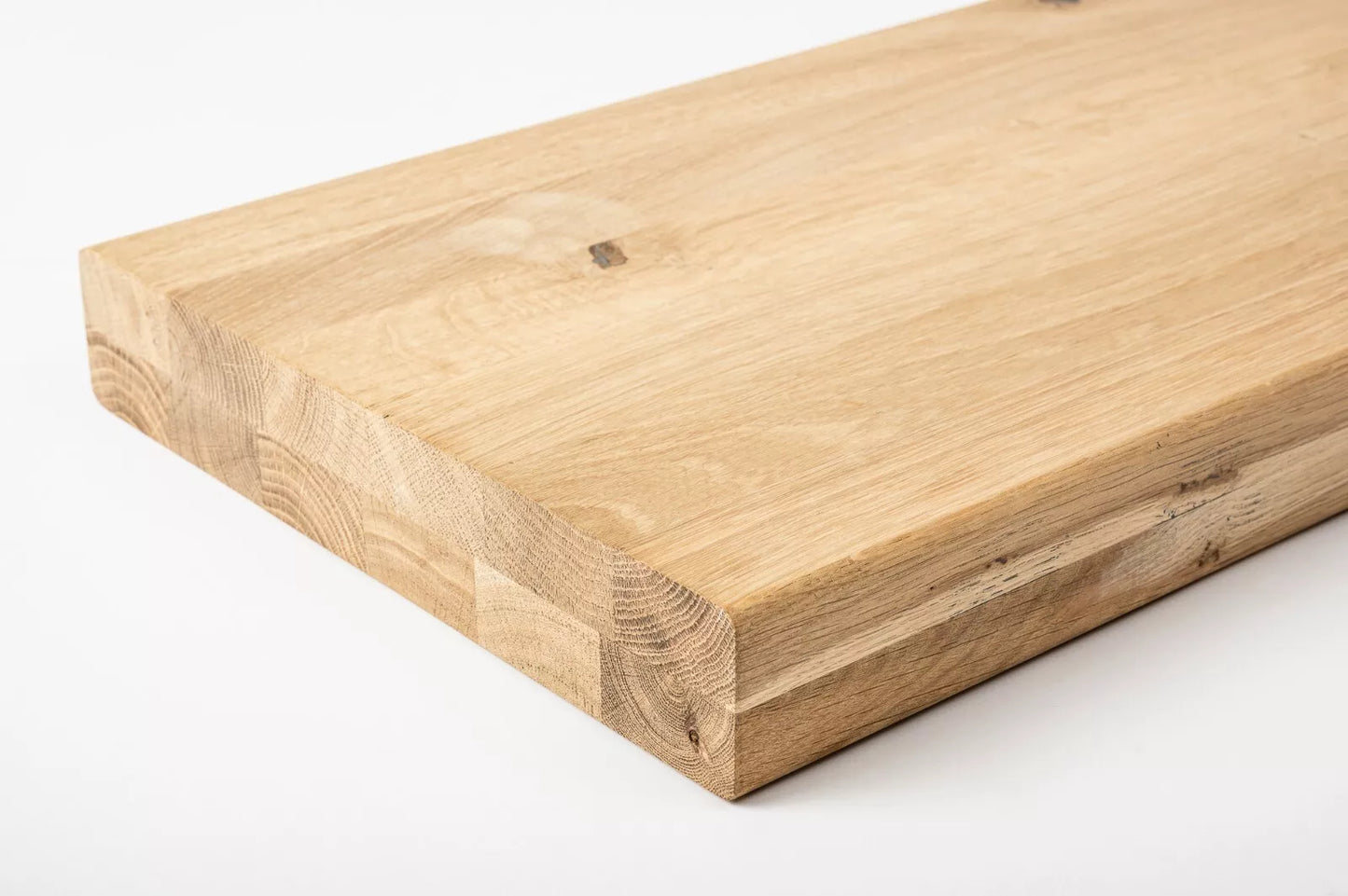 Shelf Stair tread Riser Windowsill Oak Rustic, full stave lamellas, 35 mm, 2-layer, Unfinished