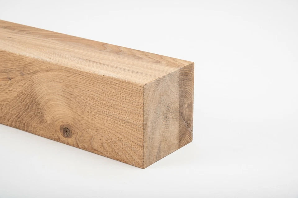 Līmētās ozola koka brusas Rustic 80x80 mm eļļots ar cietā vaska eļļu tonī Dabīgi balts