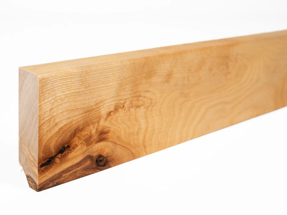 Solid Skirting Board Birch Rustic 24x80mm Natural oil 2000 mm with radius 5mm without filling