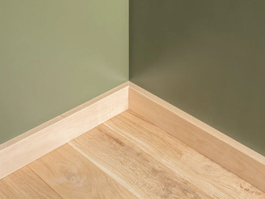 Solid Skirting Board Birch A/B 24x80mm Hard wax oil Natural white 2000 mm with radius 5mm