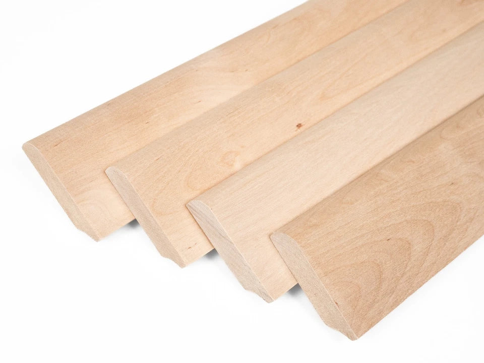 Grīdlīste Bērzs A/B 24x80mm eļļots ar cietā vaska eļļu tonī Dabīgi balts 2000 mm ar rādiusu 20mm