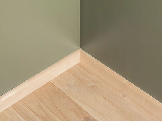 Solid Skirting Board Birch A/B 24x80mm Hard wax oil Natural white 2000 mm with radius 20mm