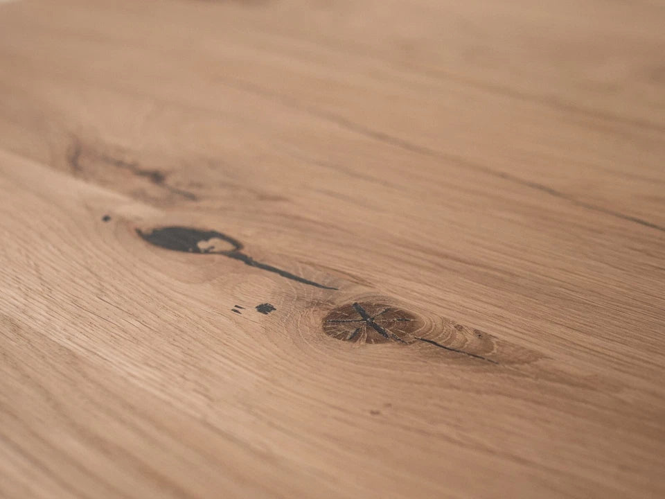 Rectangular Worktop Oak Rustic, full stave lamellas, 52 mm, 3-layer, Unfinished
