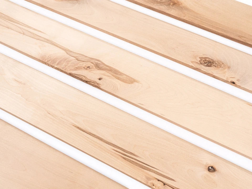 Solid Skirting Board Birch Rustic 24x80mm Hard wax oil Natural white 2000 mm with radius 5mm without filling