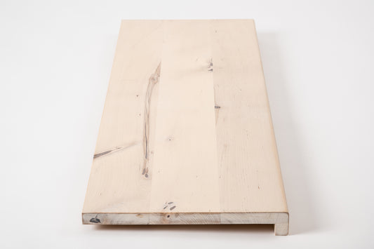 Trepju pakāpiens, palodze, Bērzs Rustic, pilnas lameles, 20 mm, Kaļķots balti eļļots