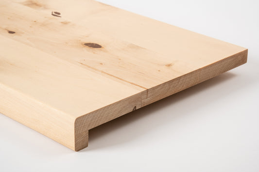 Trepju pakāpiens, palodze, Bērzs Rustic, pilnas lameles, 20 mm, eļļots ar cietā vaska eļļu tonī Dabīgi balts