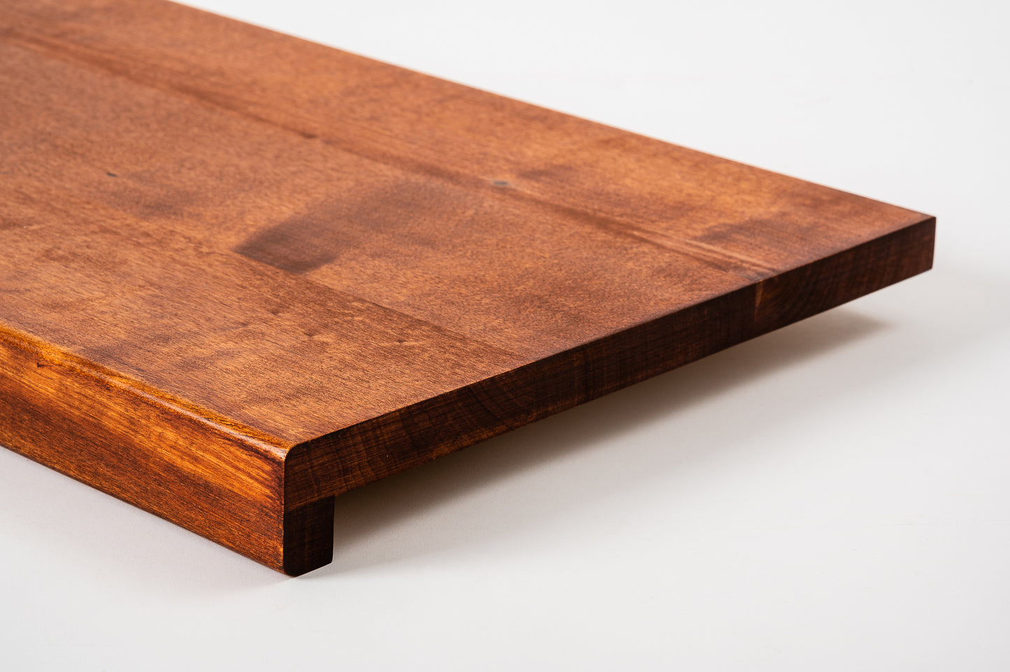 Trepju pakāpiens, palodze, Bērzs Rustic, pilnas lameles, 20 mm, eļļots tonī Ķirsis