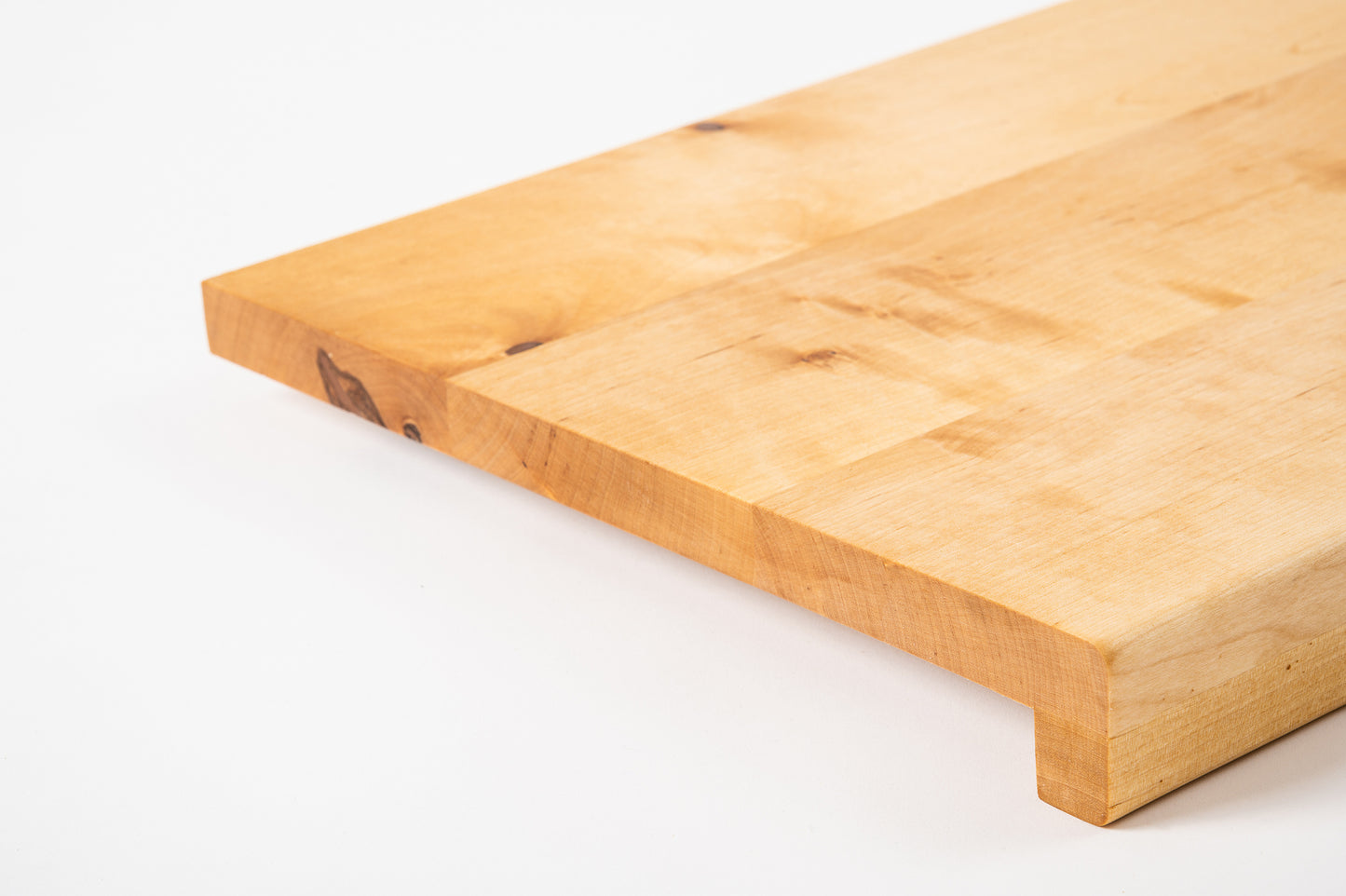 Stair tread Windowsill with overhang Birch Rustic, full stave lamellas, 20 mm, Natural oil