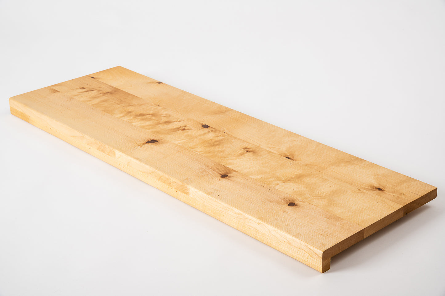 Stair tread Windowsill with overhang Birch Rustic, full stave lamellas, 20 mm, Natural oil