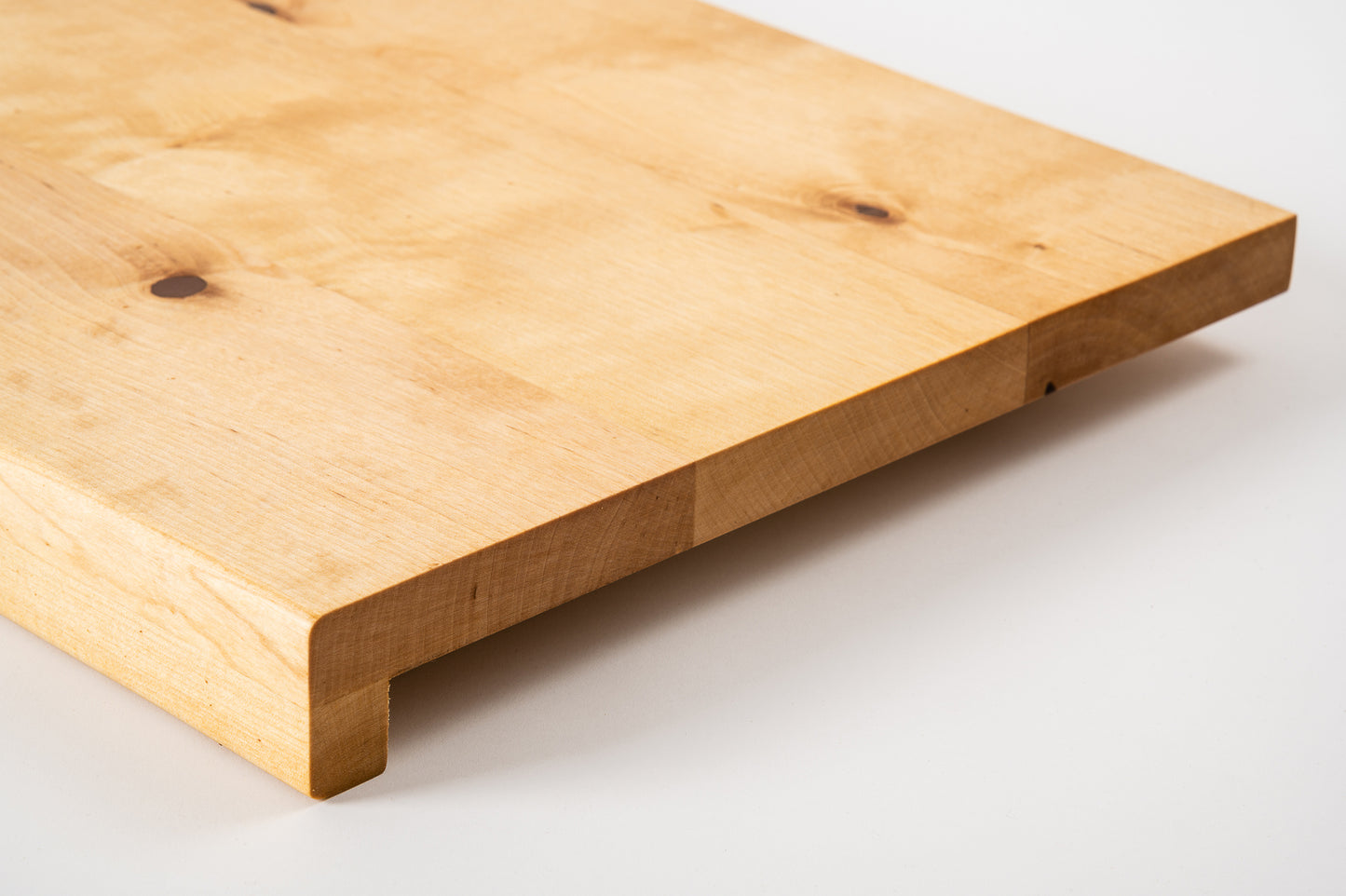 Stair tread Windowsill with overhang Birch Rustic, full stave lamellas, 20 mm, Natural oil