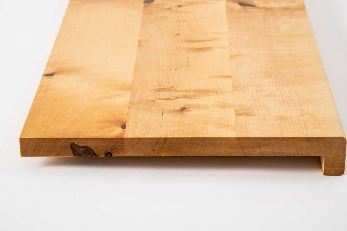 Stair tread Windowsill with overhang Birch Rustic, full stave lamellas, 20 mm, Natural oil