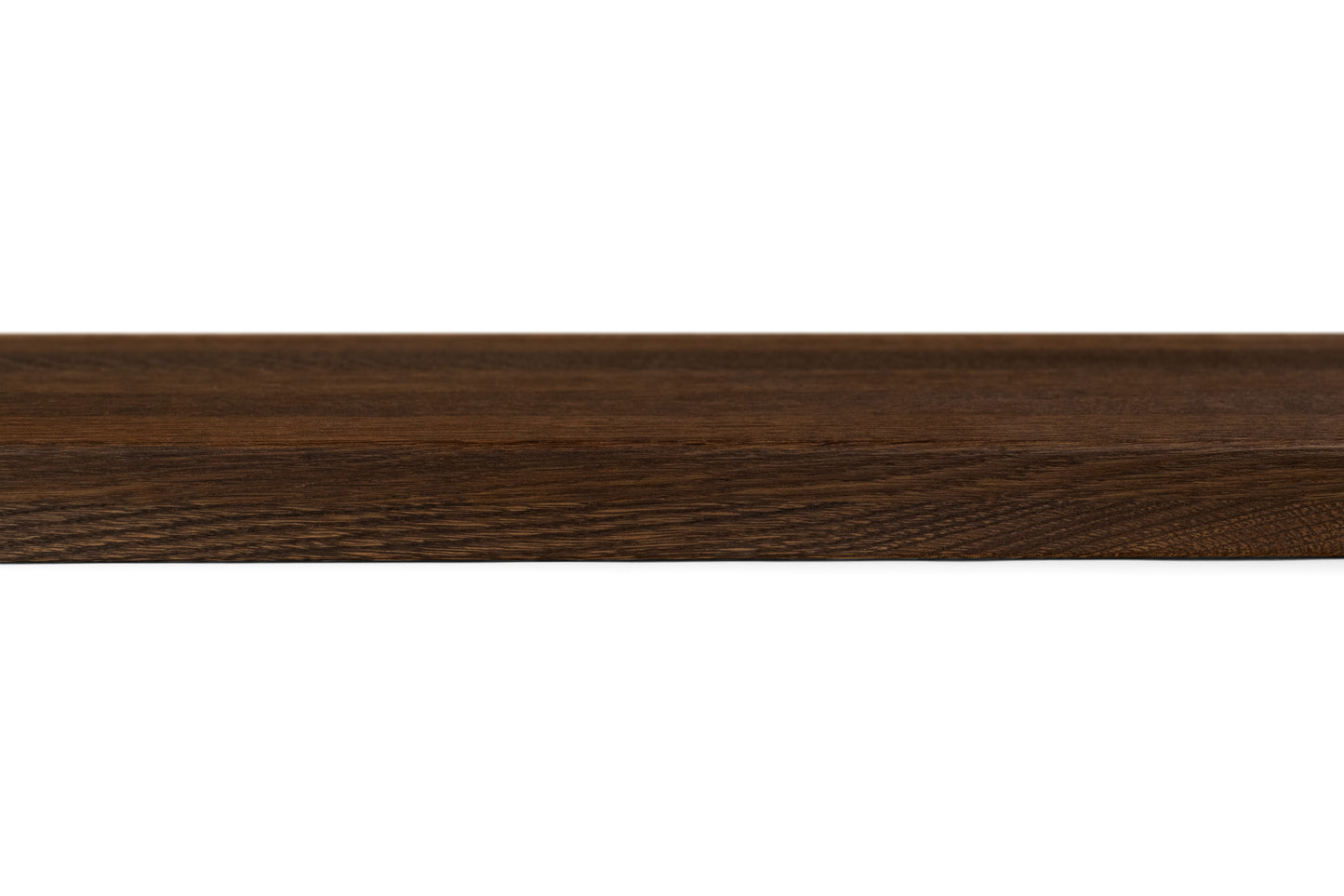 Stair tread Windowsill with wide overhang (5 cm deep) Smoked Oak A/B, full stave lamellas, 20 mm, Natural oil, with rounded corners (radius 20 mm)
