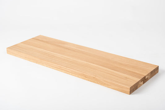 Plaukts, trepju pakāpiens, pretpakāpiens, palodze, Ozols A/B, pilnas lameles, 40 mm, 2-kārt, eļļots ar cietā vaska eļļu tonī Dabīgi balts