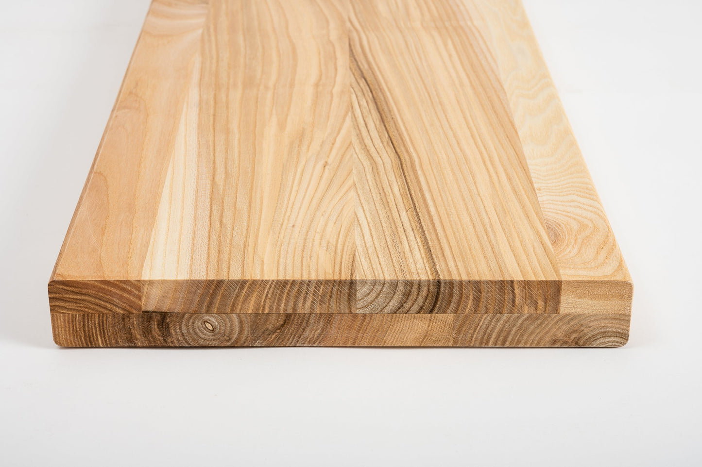 Shelf Stair tread Riser Windowsill Ash A/B, full stave lamellas, 40 mm, 2-layer, Hard wax oil Natural (colourless)
