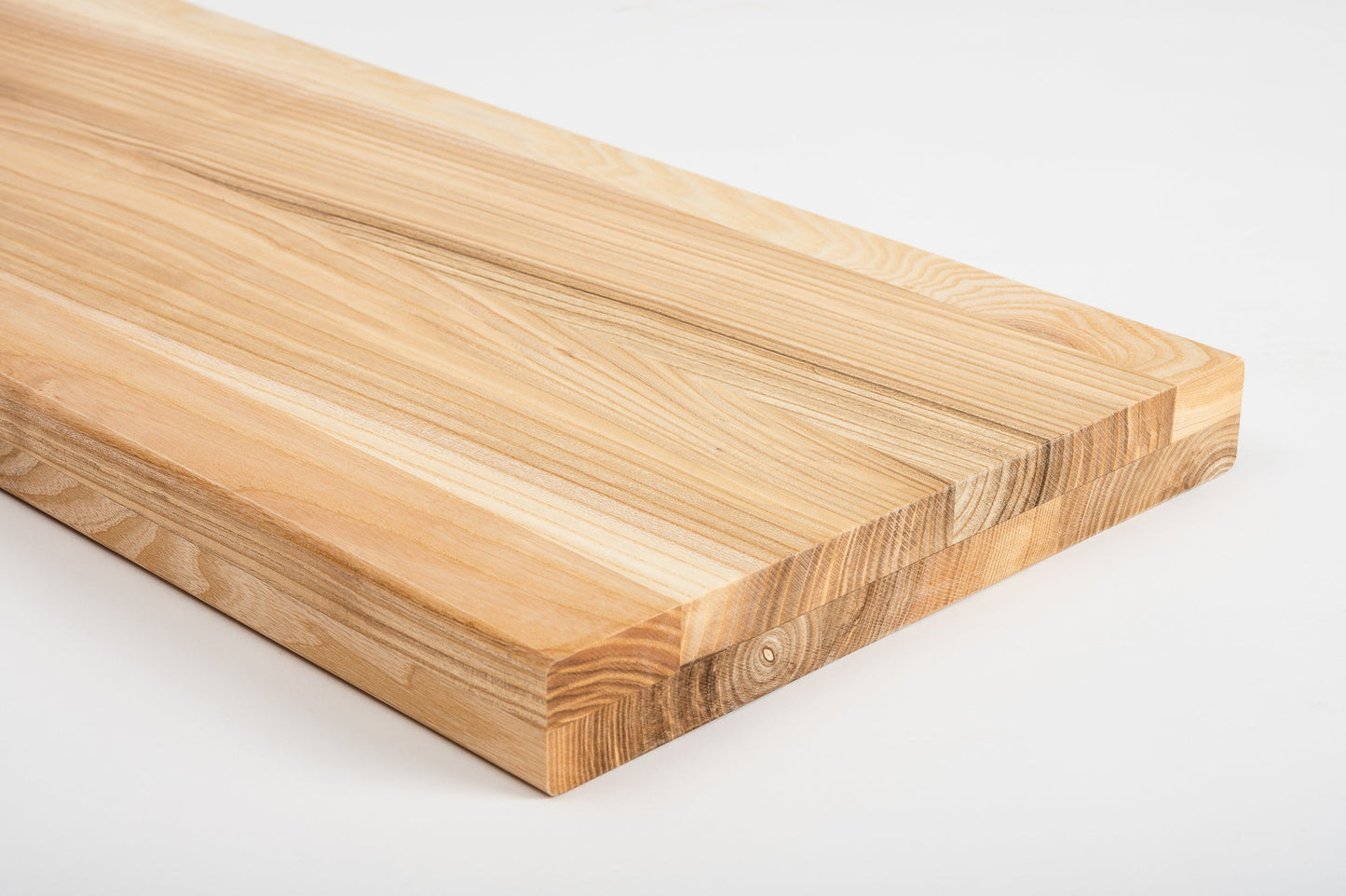 Shelf Stair tread Riser Windowsill Ash A/B, full stave lamellas, 40 mm, 2-layer, Hard wax oil Natural (colourless)