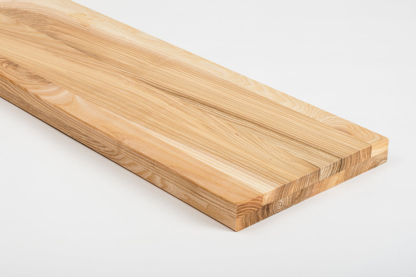 Shelf Stair tread Riser Windowsill Ash A/B, full stave lamellas, 40 mm, 2-layer, Hard wax oil Natural (colourless)