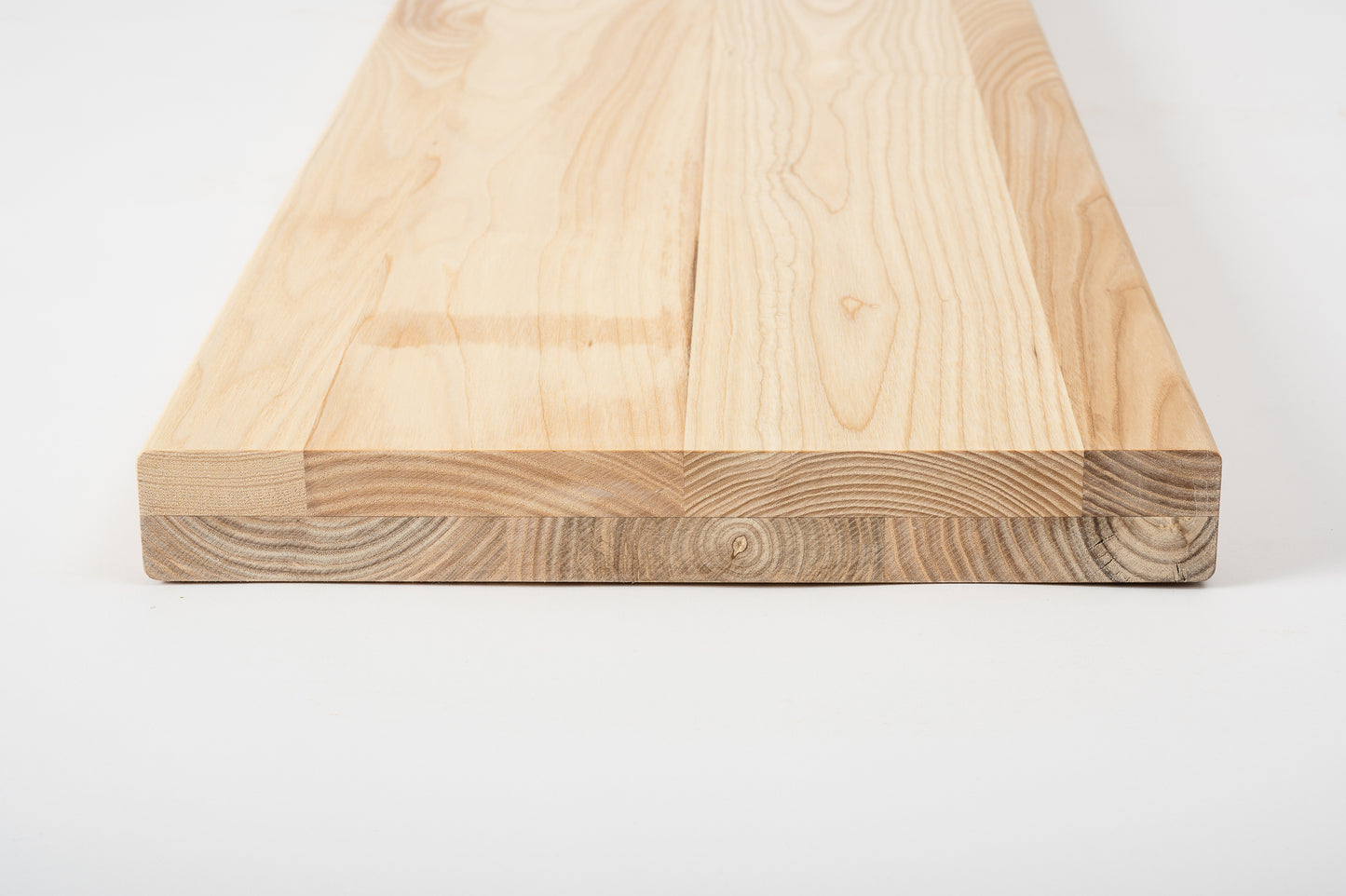 Shelf Stair tread Riser Windowsill Ash A/B, full stave lamellas, 40 mm, 2-layer, Hard wax oil Natural white