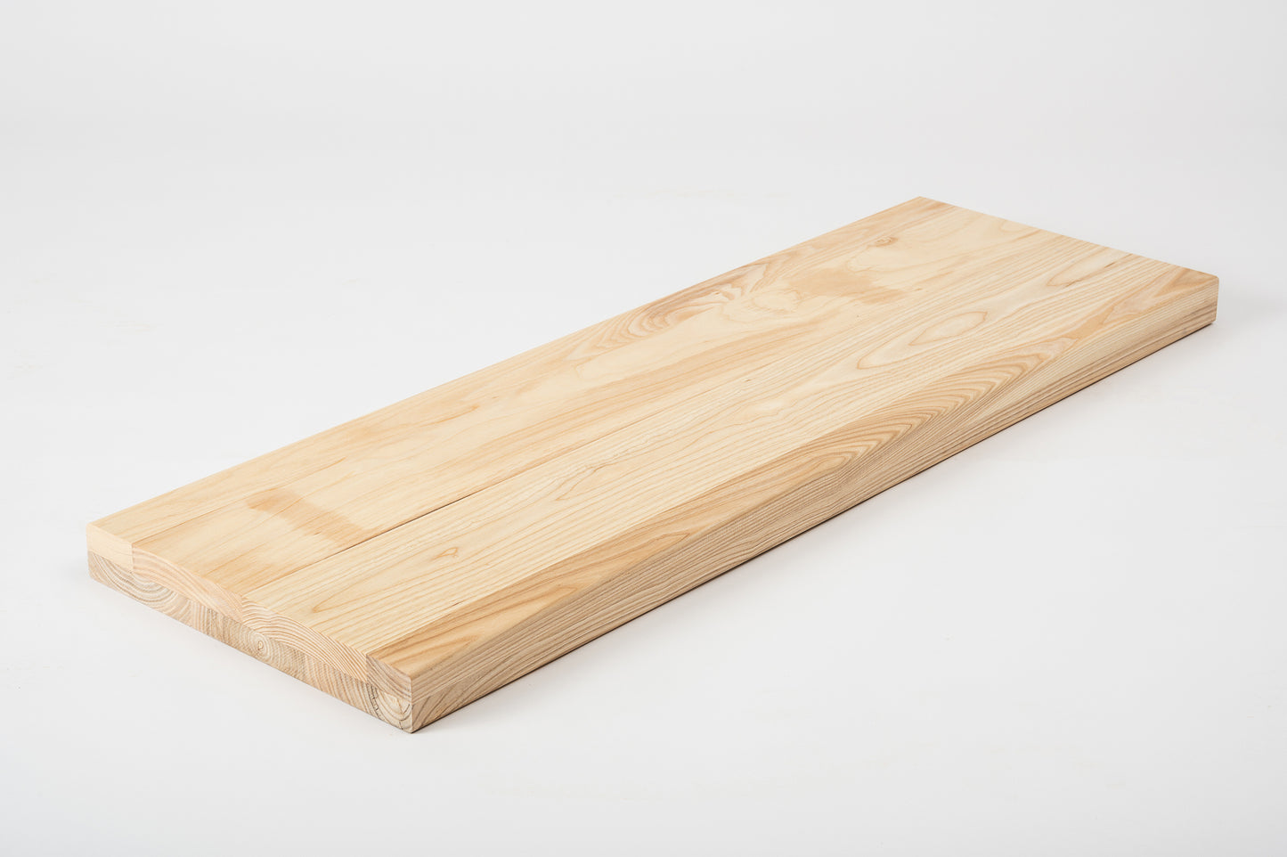 Shelf Stair tread Riser Windowsill Ash A/B, full stave lamellas, 40 mm, 2-layer, Hard wax oil Natural white