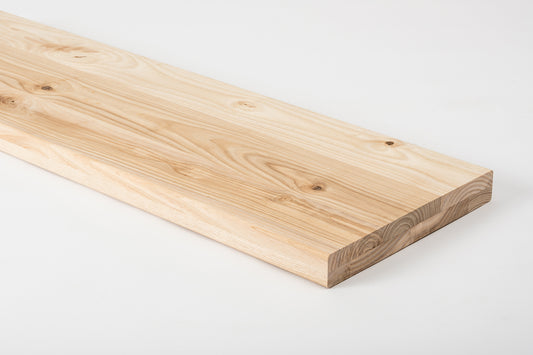 Shelf Stair tread Riser Windowsill Ash Rustic, full stave lamellas, 40 mm, 2-layer, Unfinished