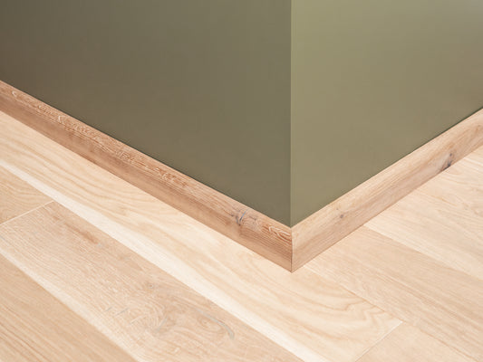 Solid Skirting Board Oak Rustic 20x50mm unfinished 1,5-2,5m with radius 20mm