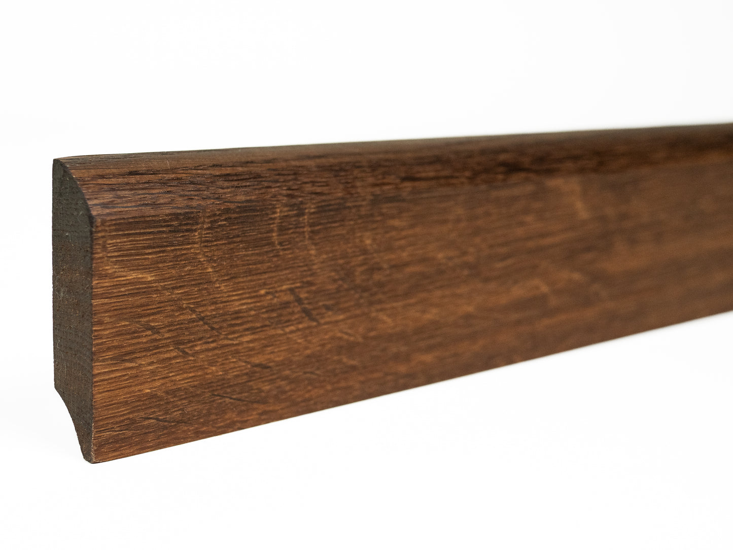 Grīdlīste Kūpināts Ozols A/B 18x70mm Lakots (matēts), 0,8-1,8m,  ar rādiusu 20mm