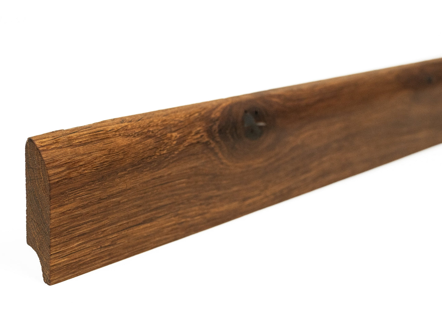 Solid Skirting Board Smoked Oak Rustic 20x70mm matte lacquered 1,5-2,5m with radius 20mm
