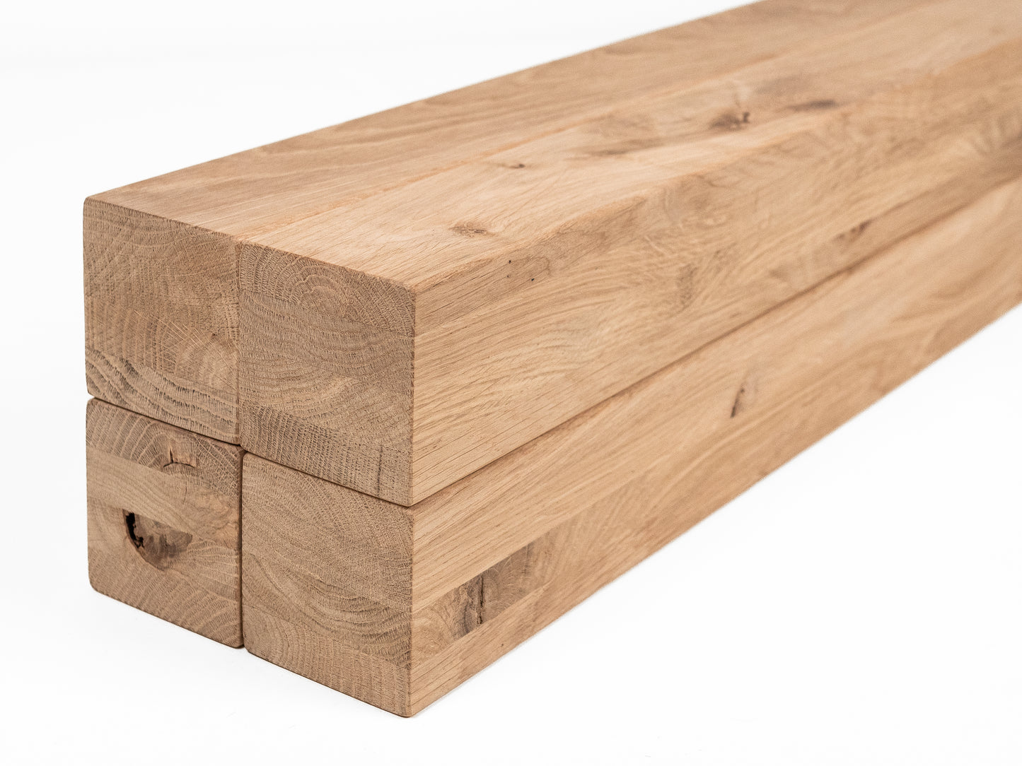 Līmētās ozola koka brusas Rustic 70x70 mm bez virsmas apstrādes