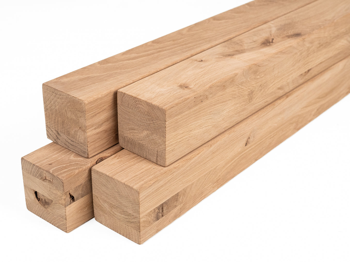 Līmētās ozola koka brusas Rustic 70x70 mm bez virsmas apstrādes