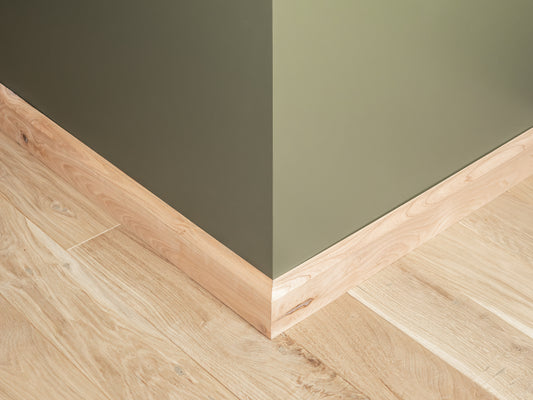 Grīdlīste Osis Rustic 24x80mm eļļots ar cietā vaska eļļu tonī Dabīgi balts 2000 mm ar rādiusu 20mm špaktelēta