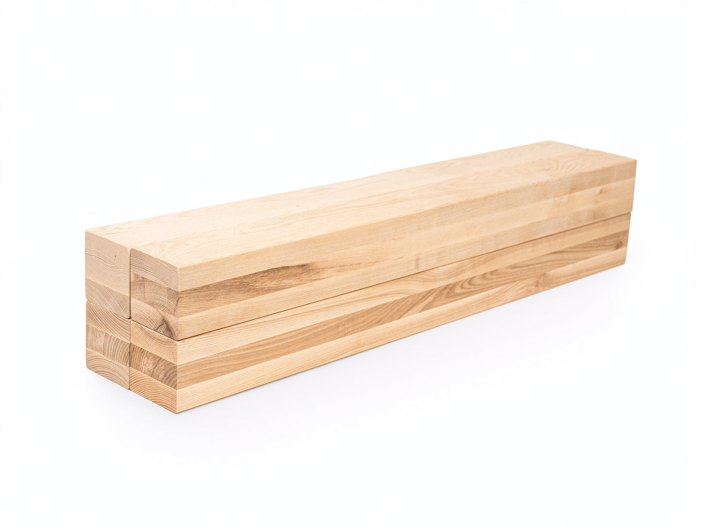 Līmētās oša koka brusas A/B 70x70 mm eļļots ar cietā vaska eļļu tonī Dabīgi balts