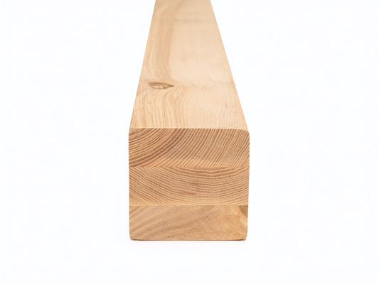 Līmētās oša koka brusas Rustic 70x70 mm eļļots ar cietā vaska eļļu tonī Dabīgi balts