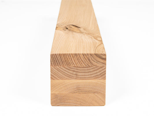 Līmētās oša koka brusas Rustic 100x100 mm eļļots ar cietā vaska eļļu tonī Dabīgi balts