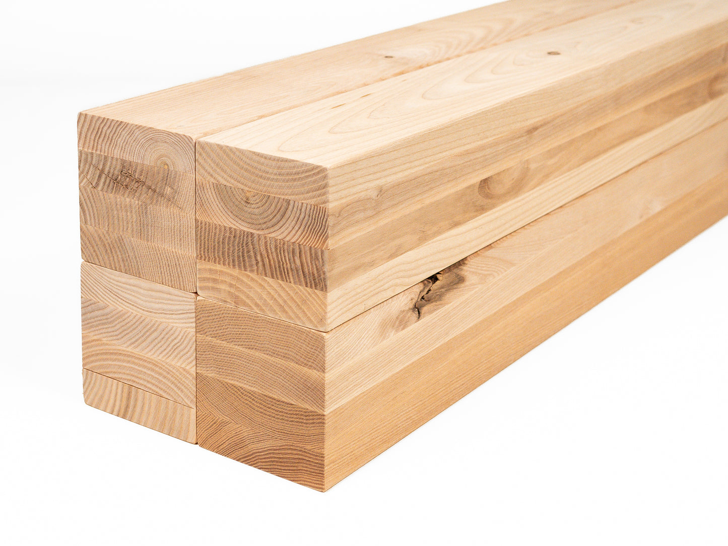 Līmētās oša koka brusas Rustic 100x100 mm eļļots ar cietā vaska eļļu tonī Dabīgi balts