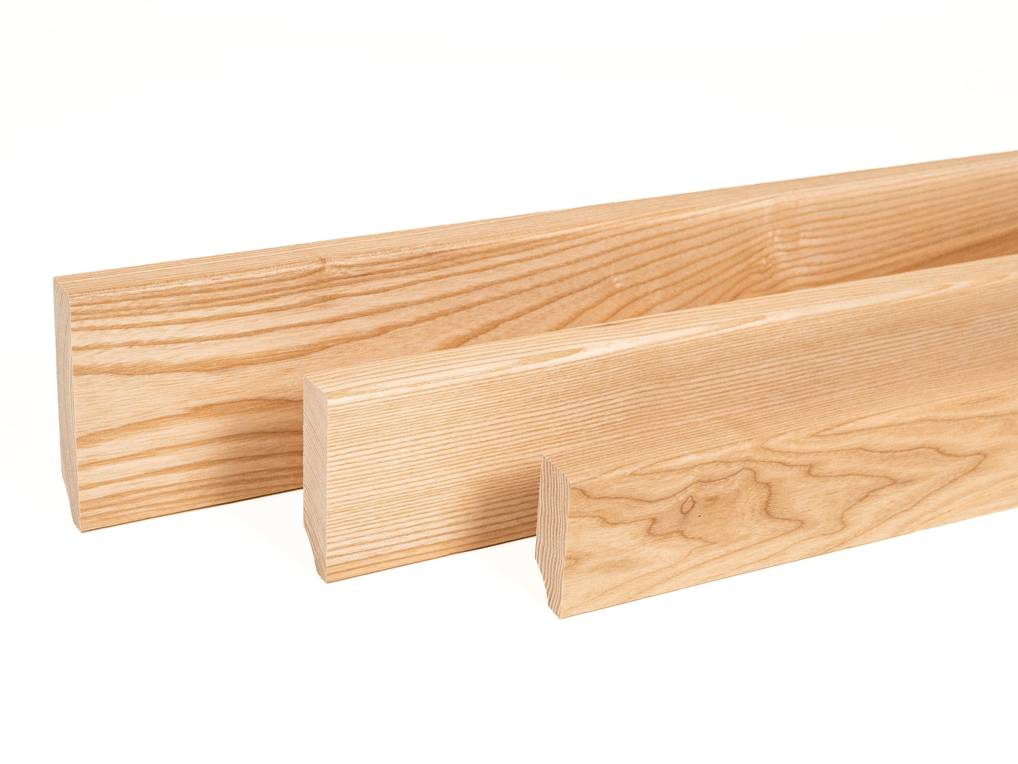 Solid Skirting Board Ash A/B 24x60mm matte lacquered 2000 mm with radius 5mm