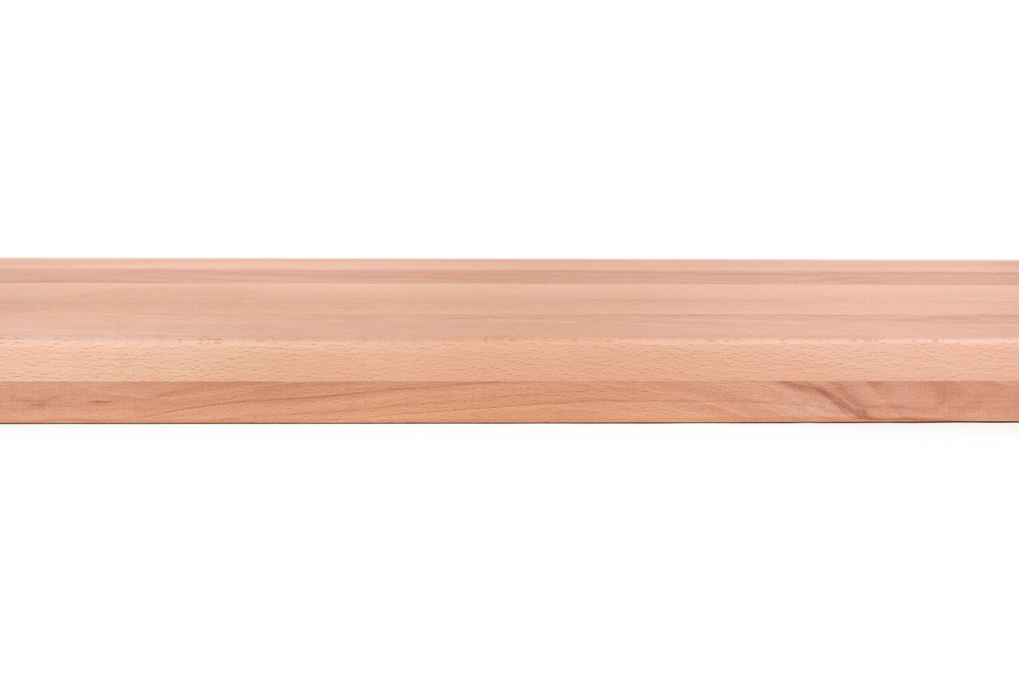 Stair tread Windowsill with wide overhang (5 cm deep) Beech Redheart A/B, full stave lamellas, 20 mm, Unfinished, with rounded corners (radius 20 mm)
