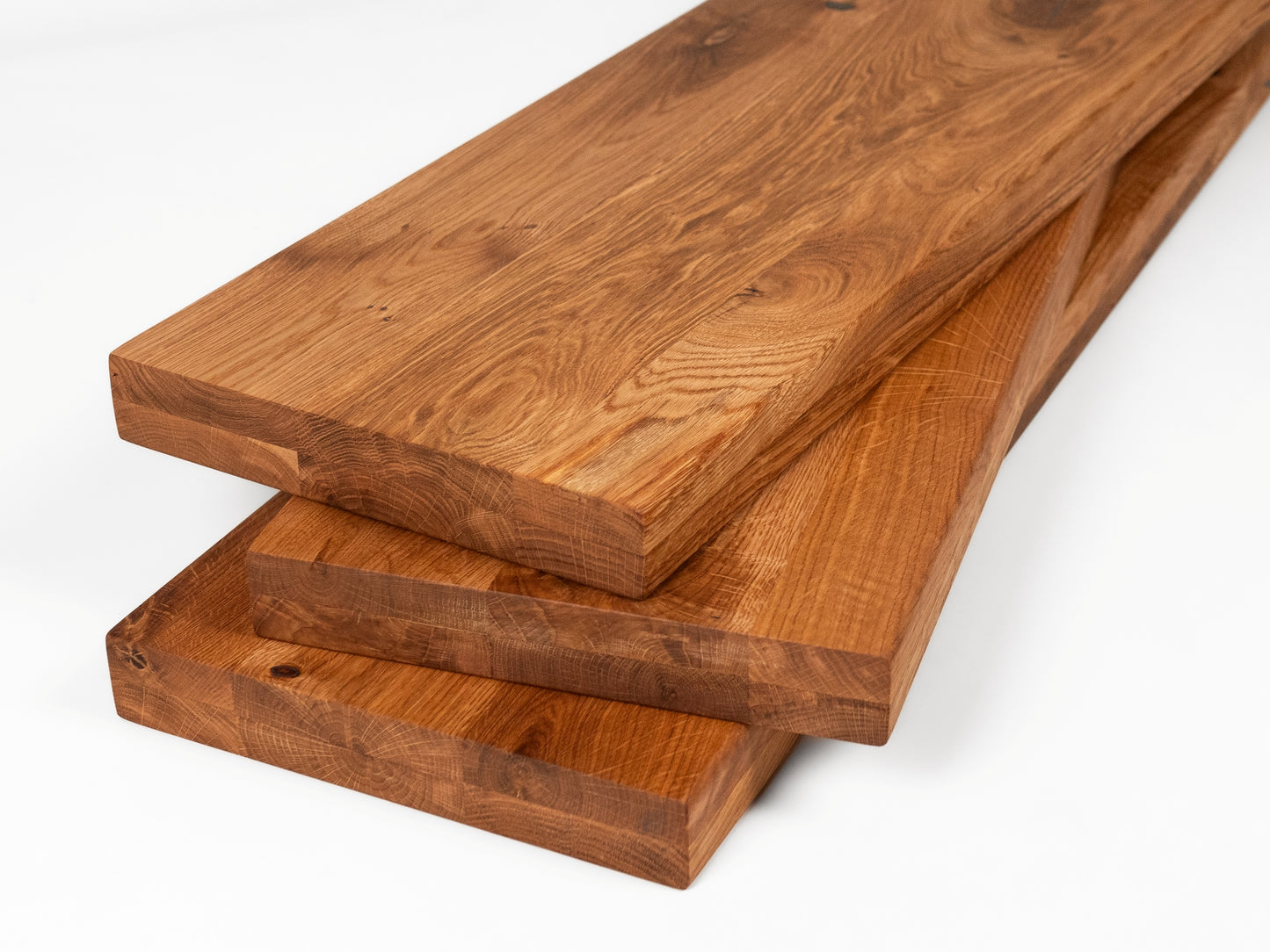 Plaukts, trepju pakāpiens, pretpakāpiens, palodze, Ozols Rustic, pilnas lameles, 40 mm, 2-kārt, Dabīgi eļļots