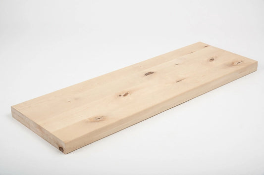 Plaukts, trepju pakāpiens, pretpakāpieni, palodze Bērzs Rustic, pilnas lameles,  40 mm, 2 slāņu, bez virsmas apstrādes