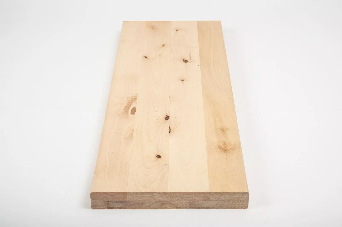 Plaukts, trepju pakāpiens, pretpakāpieni, palodze Bērzs Rustic, pilnas lameles,  40 mm, 2 slāņu, Eļļots ar cietā vaska eļļu, tonis Dabīgi balts