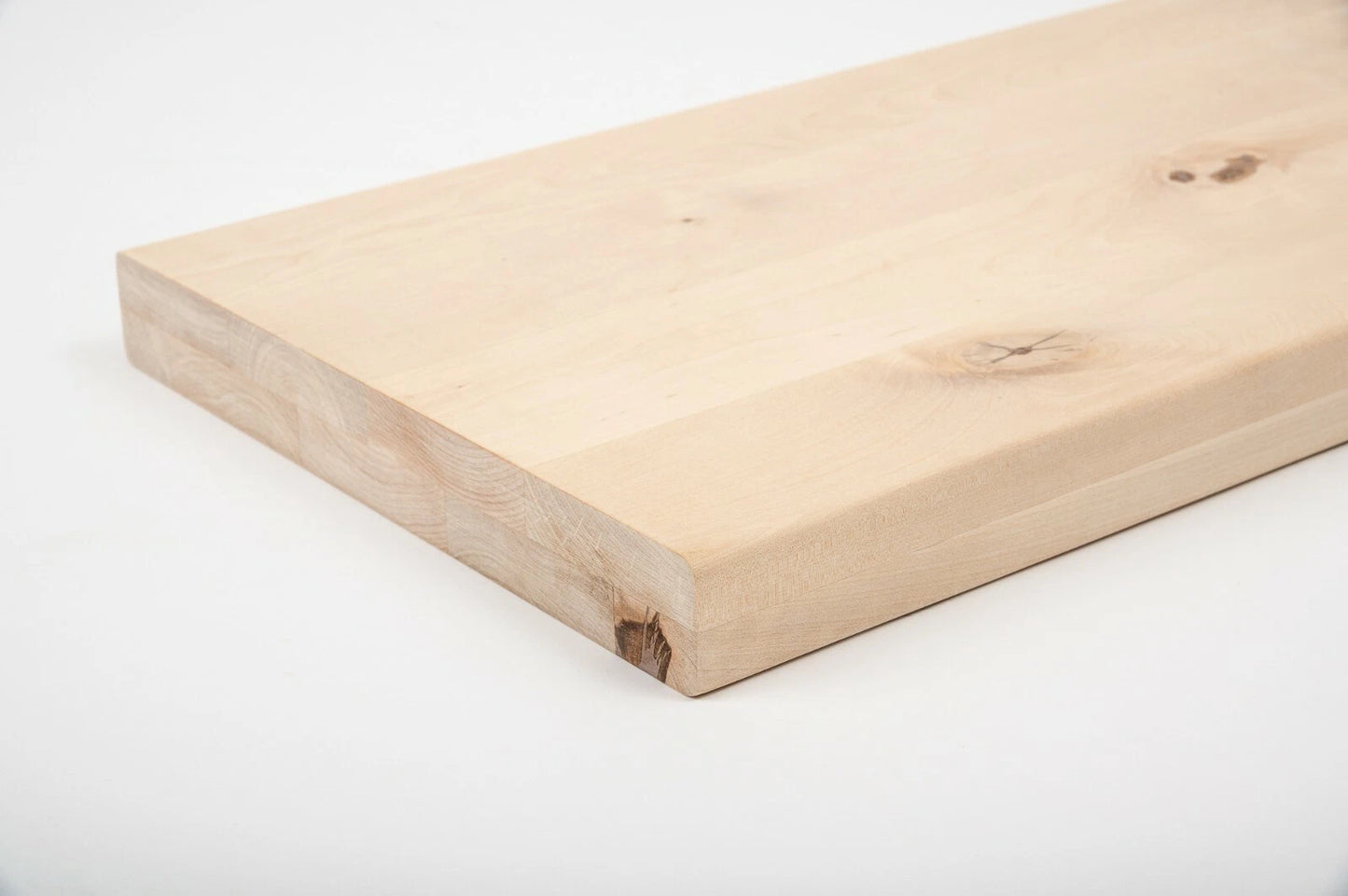 Shelf Stair tread Riser Windowsill Birch Rustic, full stave lamellas, 40 mm, 2-layer, Unfinished