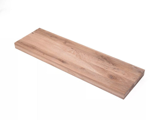 Plaukts, trepju pakāpiens, pretpakāpiens, palodze, Ozols Rustic, pilnas lameles, 52 mm, 3-kārt, Balti eļļots