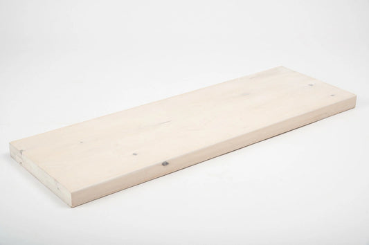 Plaukts, trepju pakāpiens, pretpakāpieni, palodze Bērzs Rustic, pilnas lameles,  40 mm, 2 slāņu, Eļļots, tonis Kaļķa balts