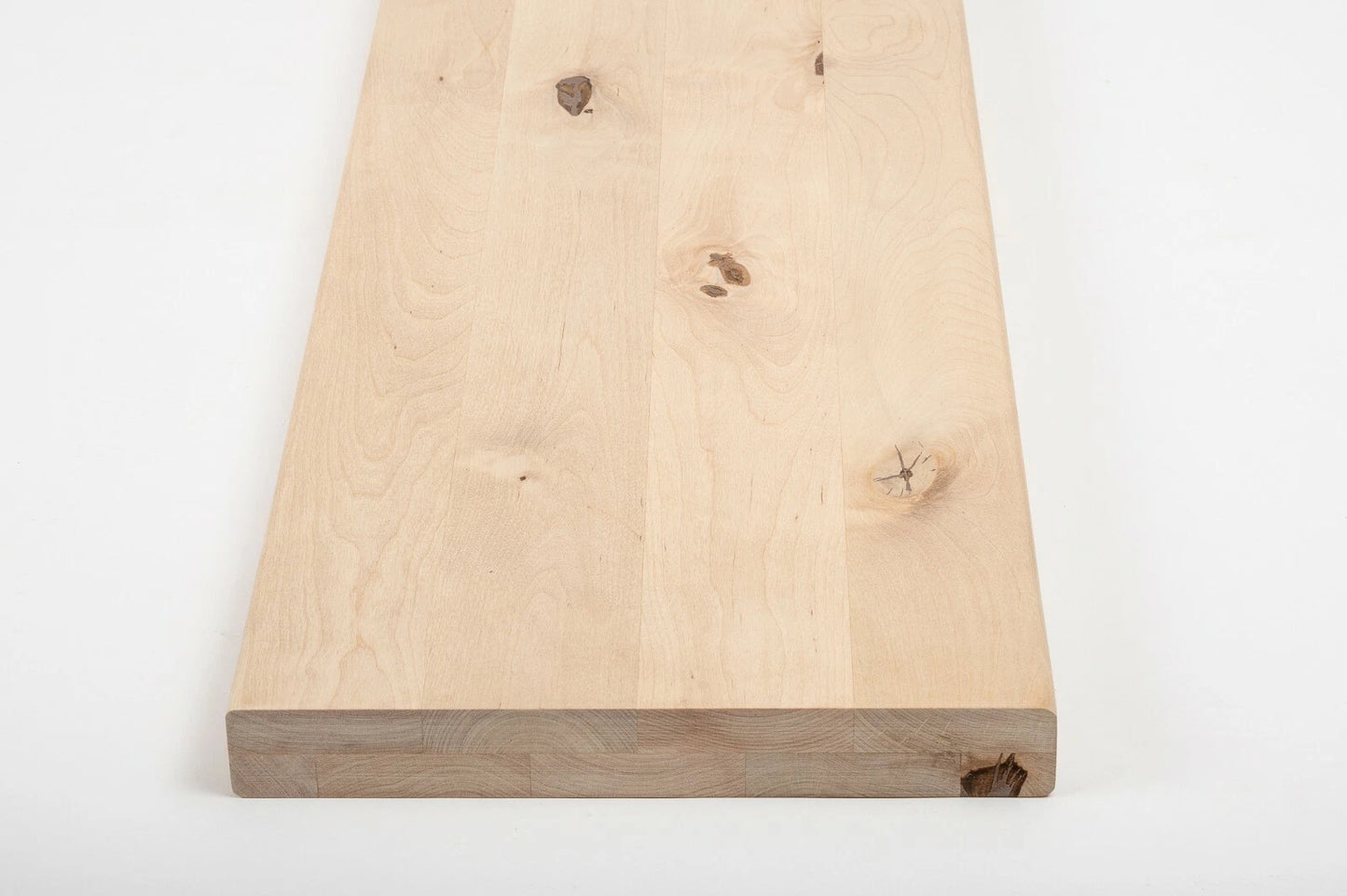 Shelf Stair tread Riser Windowsill Birch Rustic, full stave lamellas, 40 mm, 2-layer, Unfinished