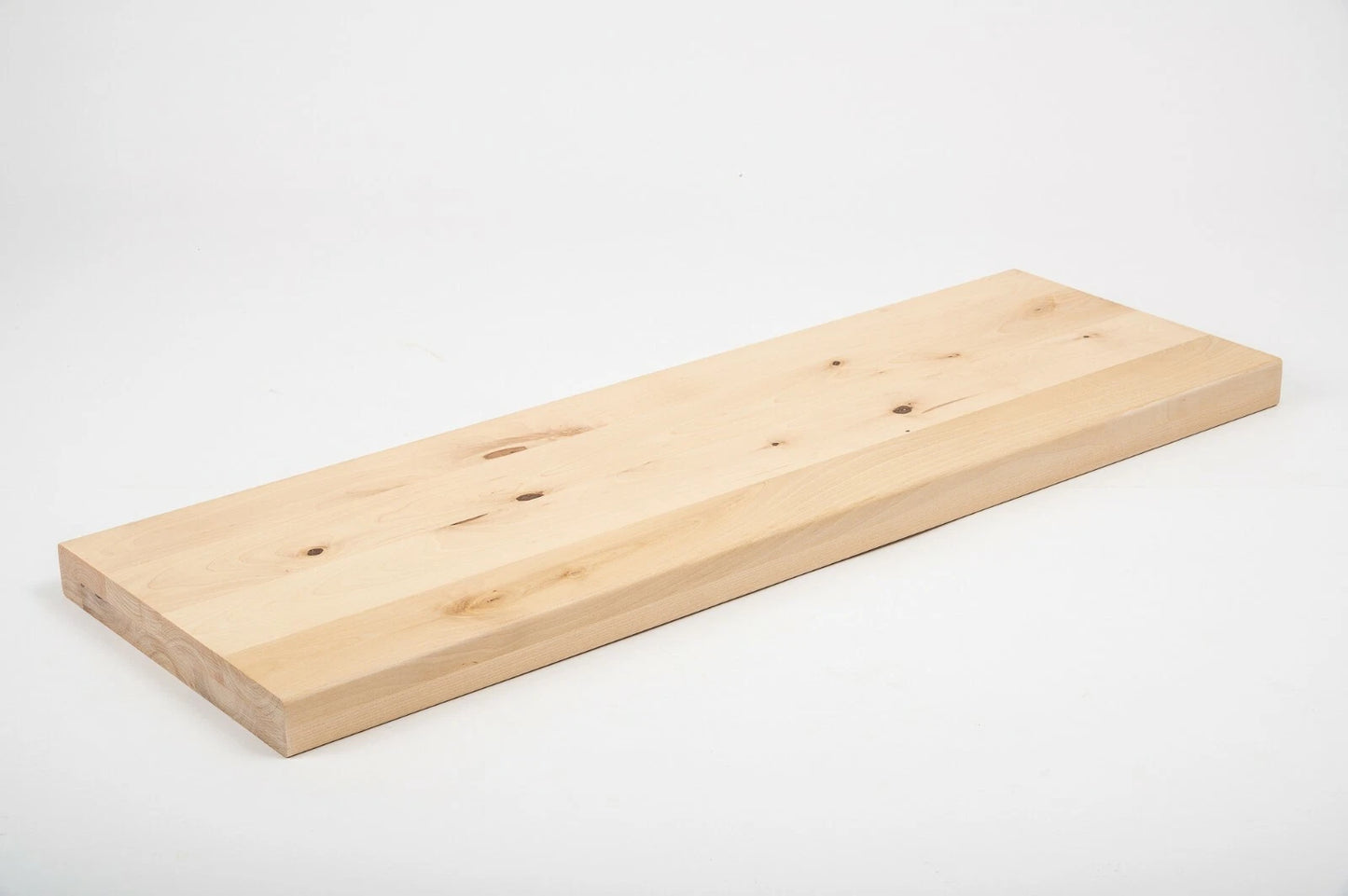 Plaukts, trepju pakāpiens, pretpakāpieni, palodze Bērzs Rustic, pilnas lameles,  40 mm, 2 slāņu, Eļļots ar cietā vaska eļļu, tonis Dabīgi balts