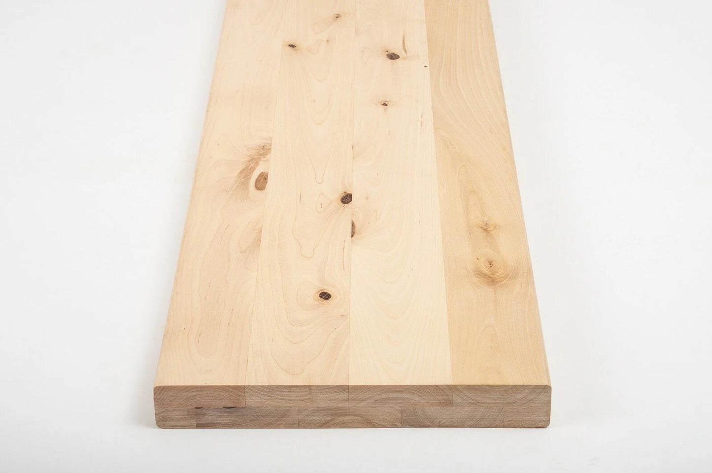 Plaukts, trepju pakāpiens, pretpakāpieni, palodze Bērzs Rustic, pilnas lameles,  40 mm, 2 slāņu, Eļļots ar cietā vaska eļļu, tonis Dabīgi balts