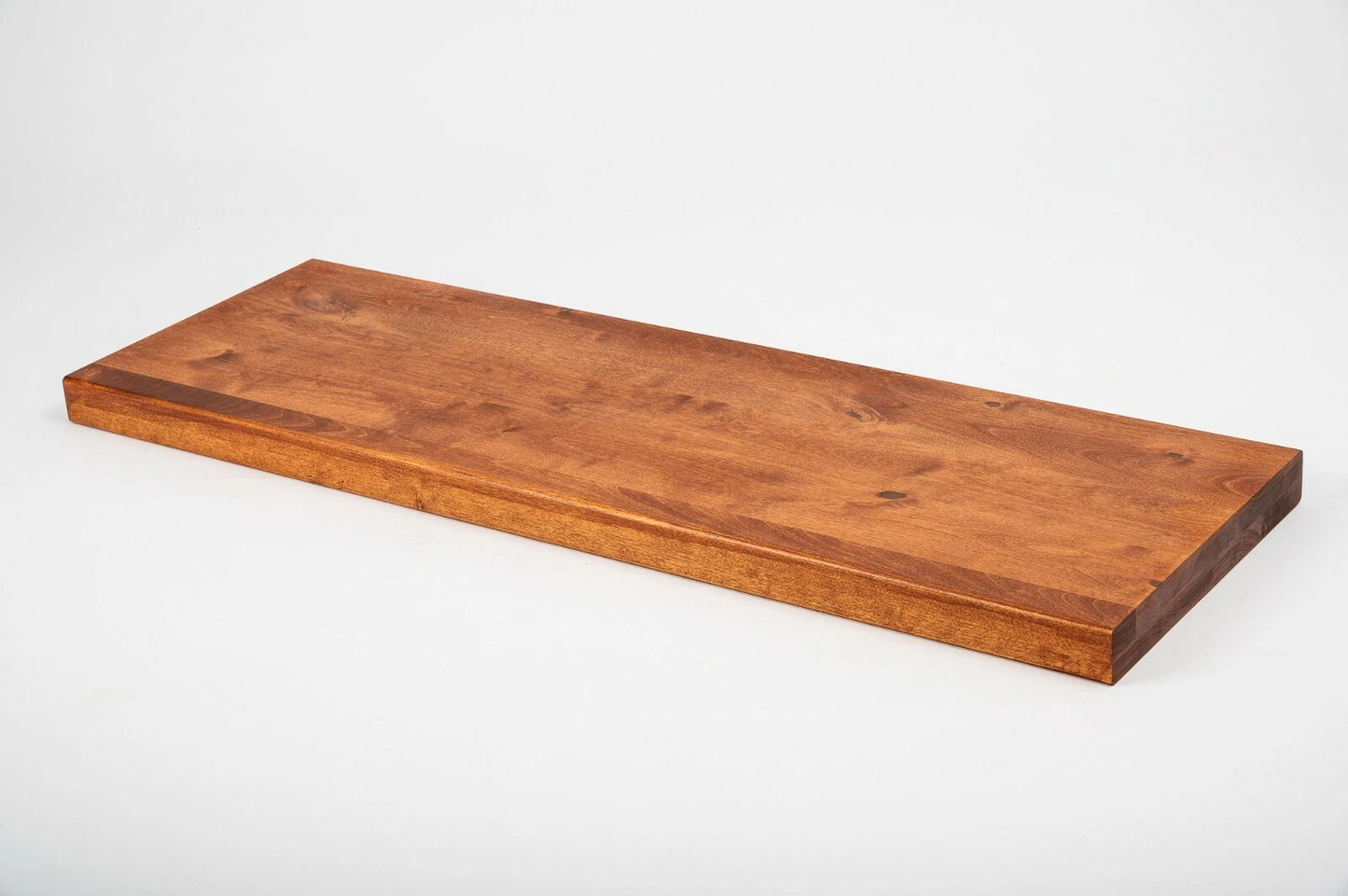 Plaukts, trepju pakāpiens, pretpakāpieni, palodze Bērzs Rustic, pilnas lameles,  40 mm, 2 slāņu, Eļļots, tonis Ķirsis