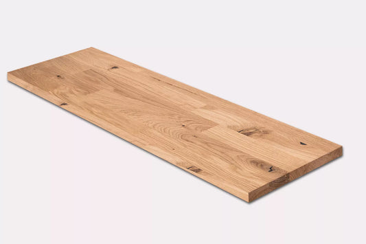 Plaukts, trepju pakāpiens, pretpakāpiens, palodze, Ozols Rustic, audzētas lameles, 20 mm, eļļots ar cietā vaska eļļu tonī Dabīgi balts
